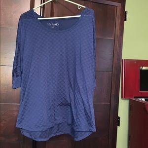 2x, 3/4 sleeve sheer with polka dots, Maurices top